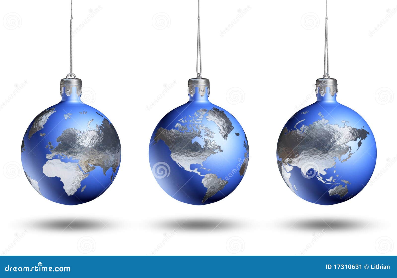 Earth As Isolated Christmas Bauble. Stock Image - Image 