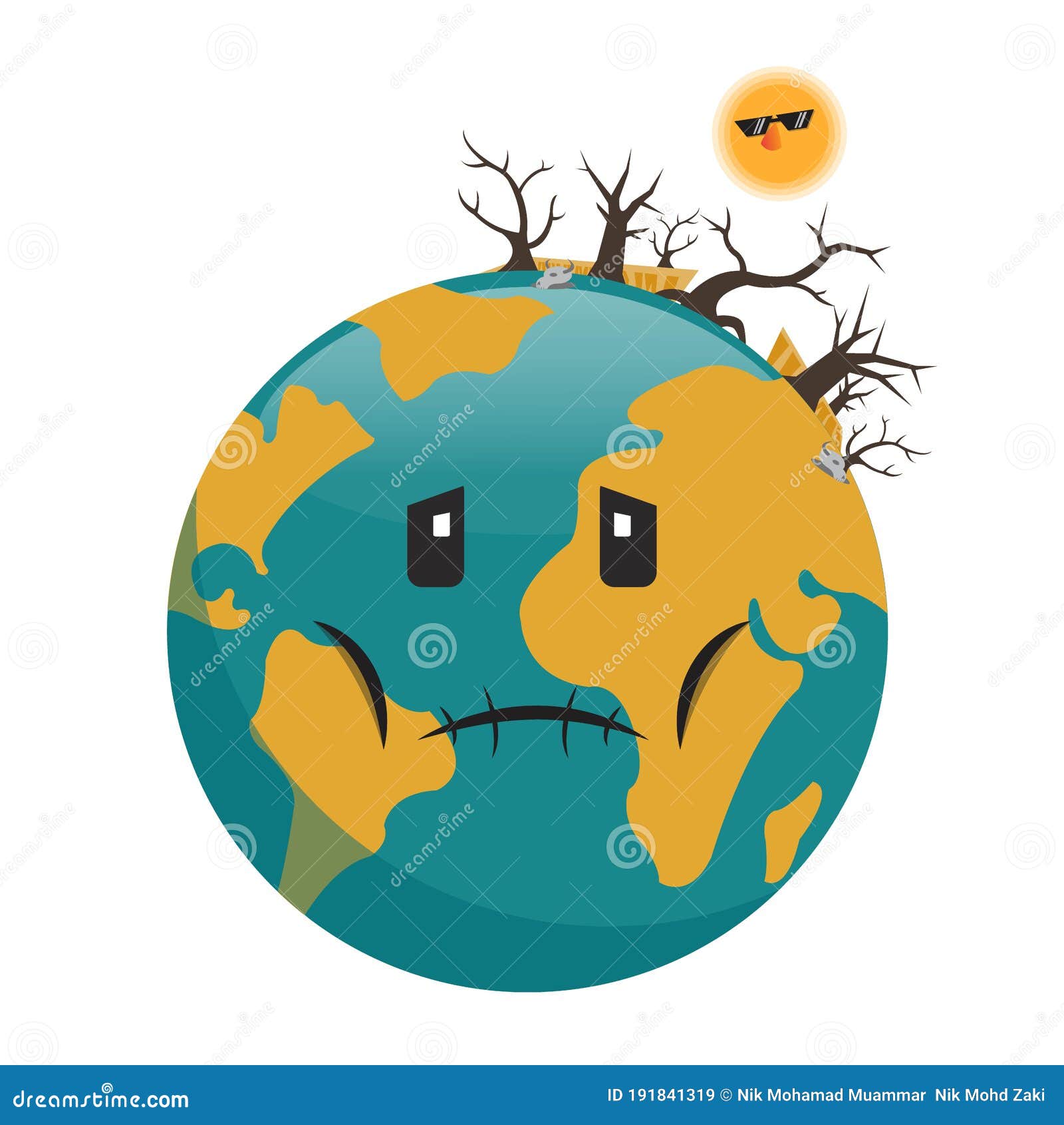 Earth Cartoon with Drought on it Stock Vector - Illustration of earth,  care: 191841319