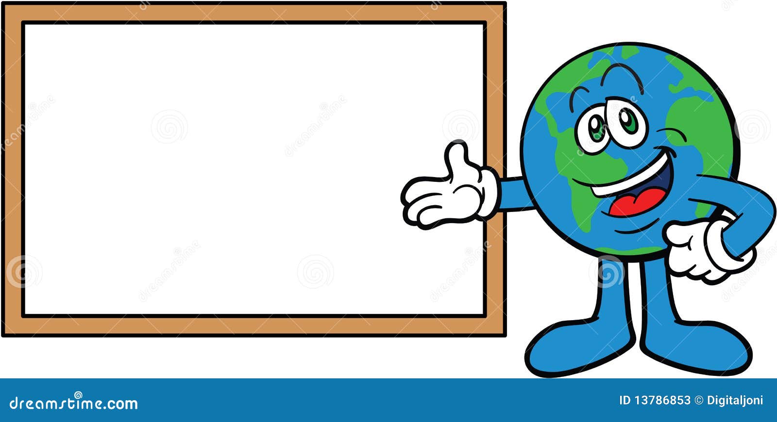 Earth Cartoon Mascot Presenting Stock Photos - Image: 13786853