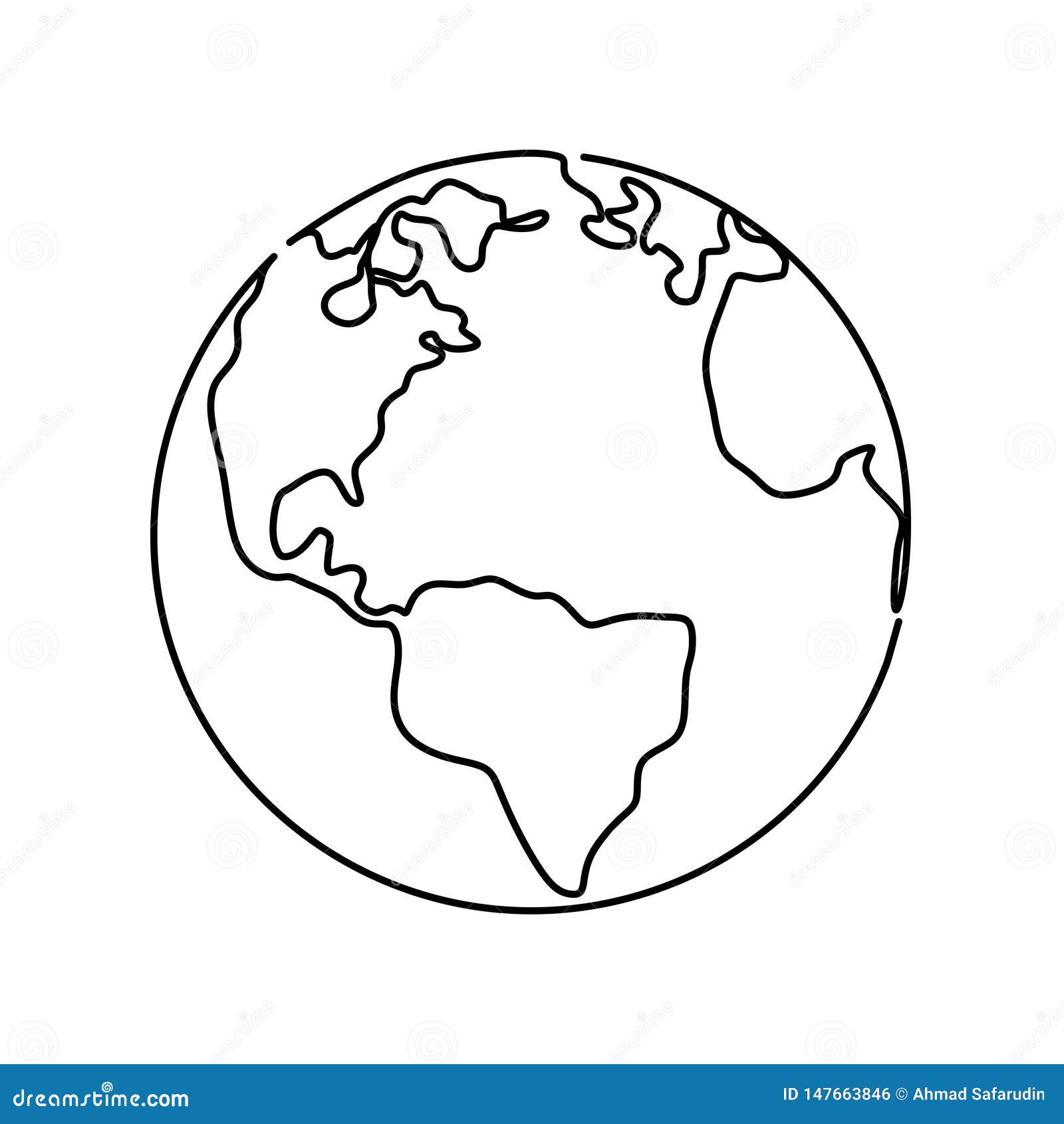 gesprek koolhydraat reputatie Earth Continuous One Line Drawing Vector Illustration on White Background  Stock Vector - Illustration of landscape, travel: 147663846