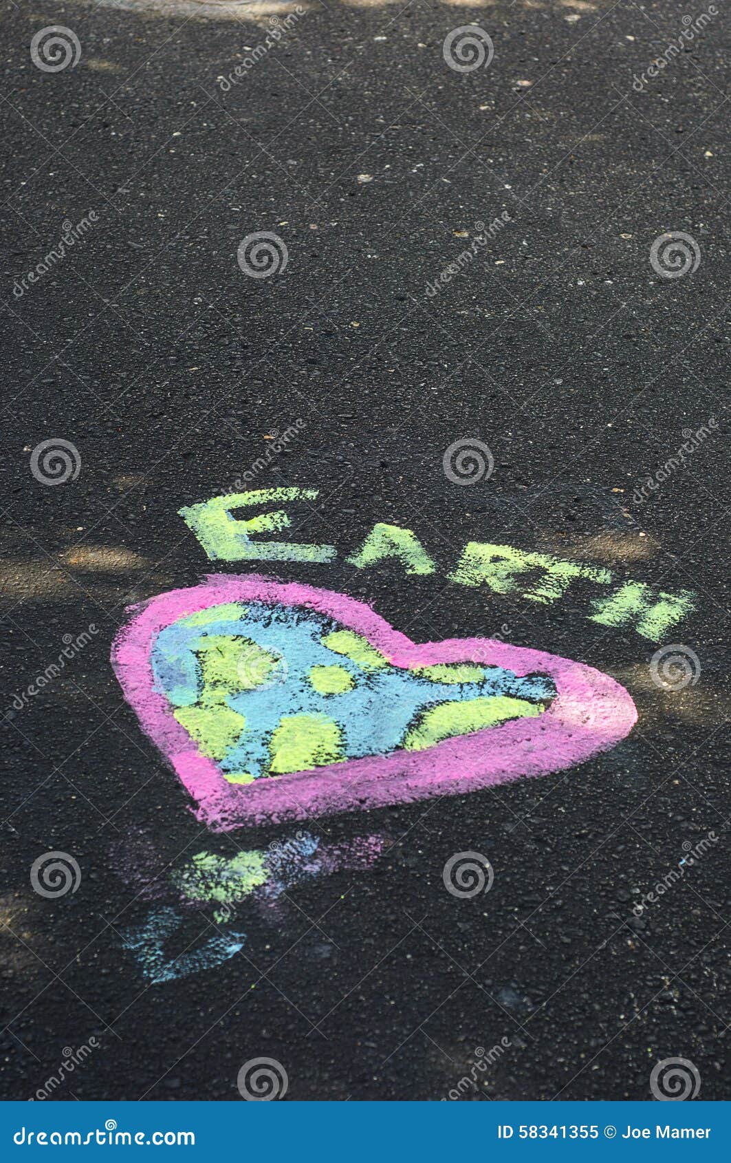 Earth Day Chalk Art stock image. Image of renewable, contamination