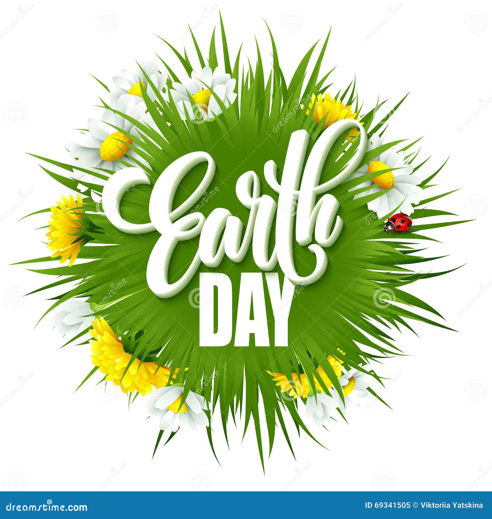 Download Earth Day Lettering Poster With Title. Green Globe Planet ...