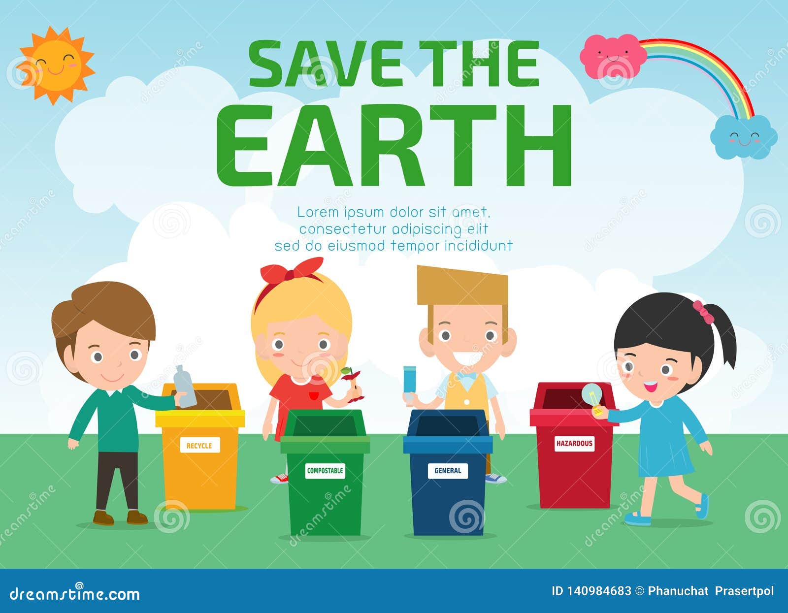 Earth Day, Save the World, Save Planet, Ecology Concept, Cute Kid Cartoon  Character Isolated on White Background Vector Illustrati Stock Vector -  Illustration of cartoon, care: 140984683