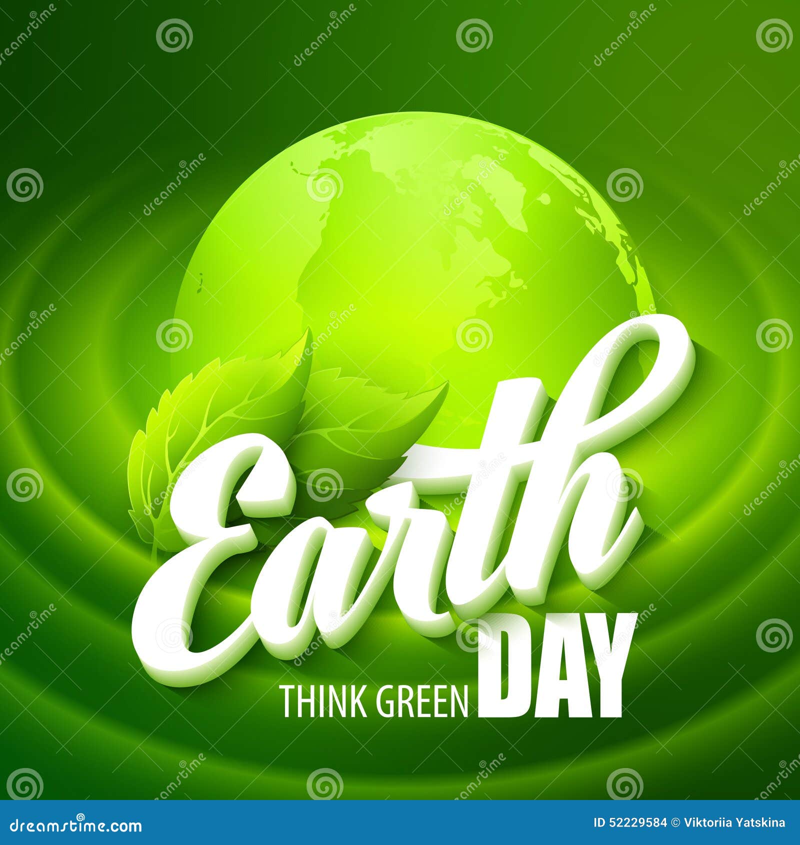 Earth Day. Vector Illustration with the Words Stock Vector