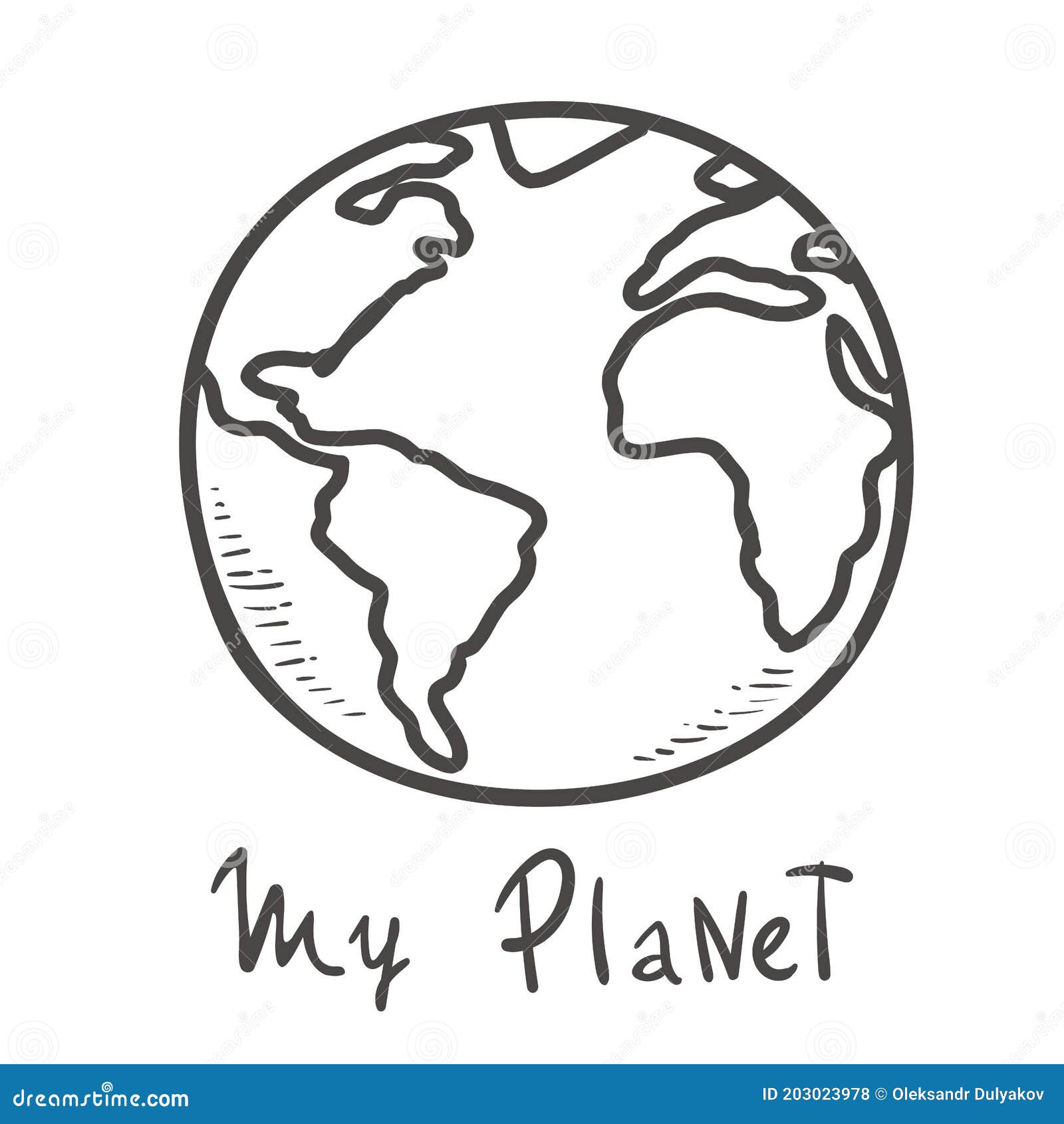Earth. Doodle Cartoon Vector and Illustration, Black and White, Hand Drawn,  Sketch Style, Isolated on White Background Stock Vector - Illustration of  global, doodle: 203023978