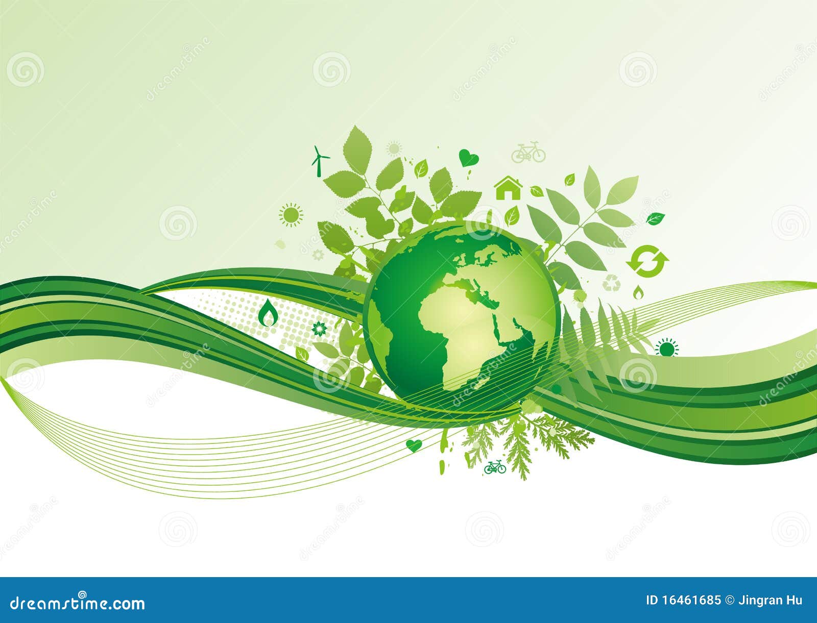 Earth and Environment Icon,green Background Stock Vector - Illustration of  leaf, globe: 16461685