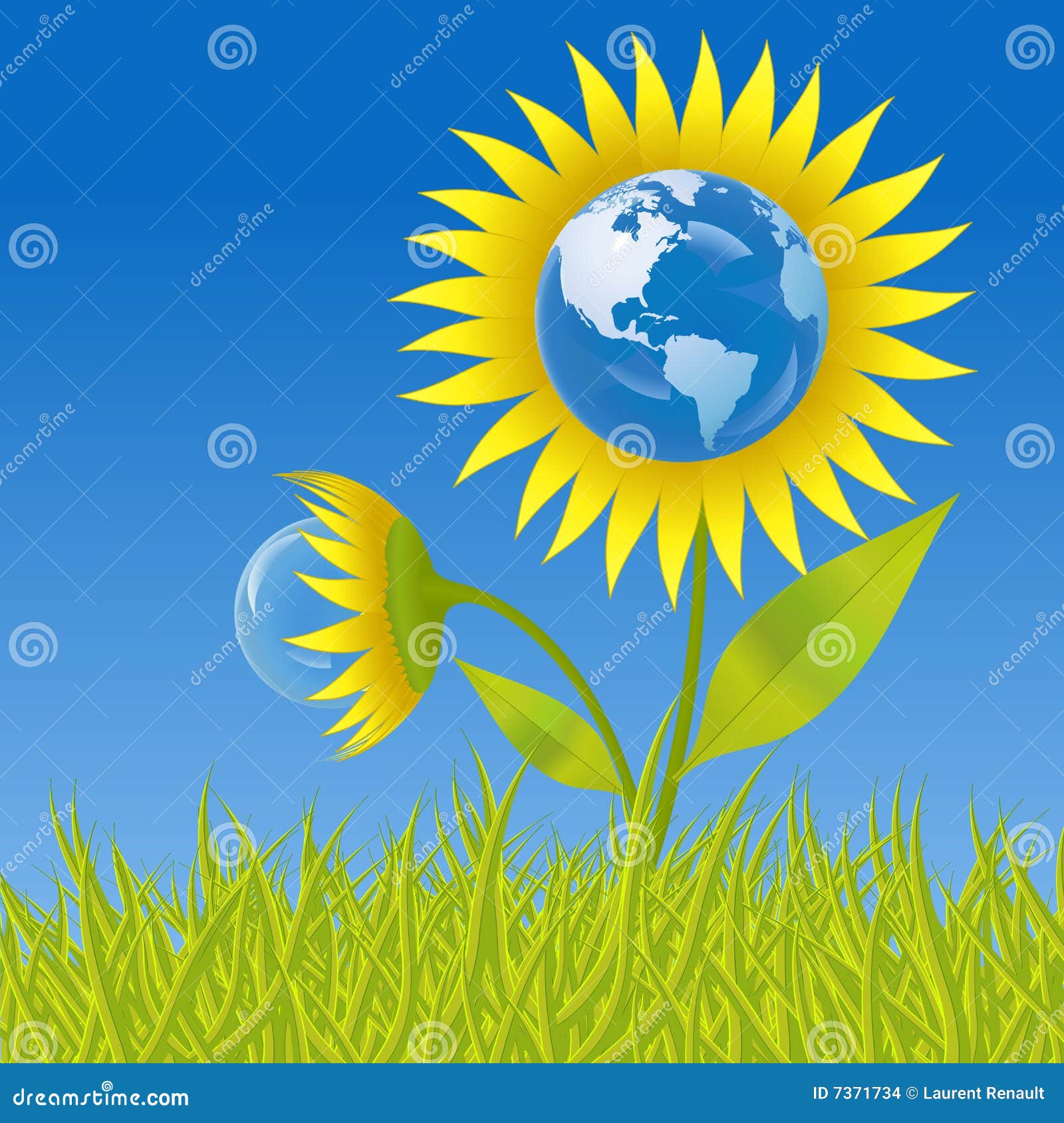 Earth flower stock vector. Illustration of plant, preservation - 7371734