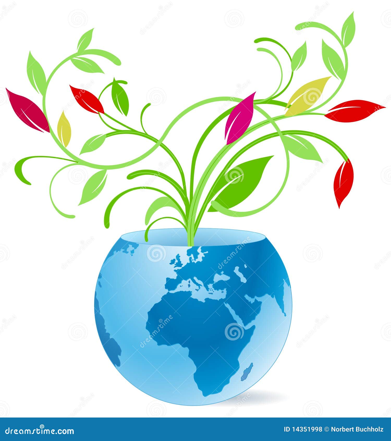 Earth and flower vase stock illustration. Illustration of ecologically
