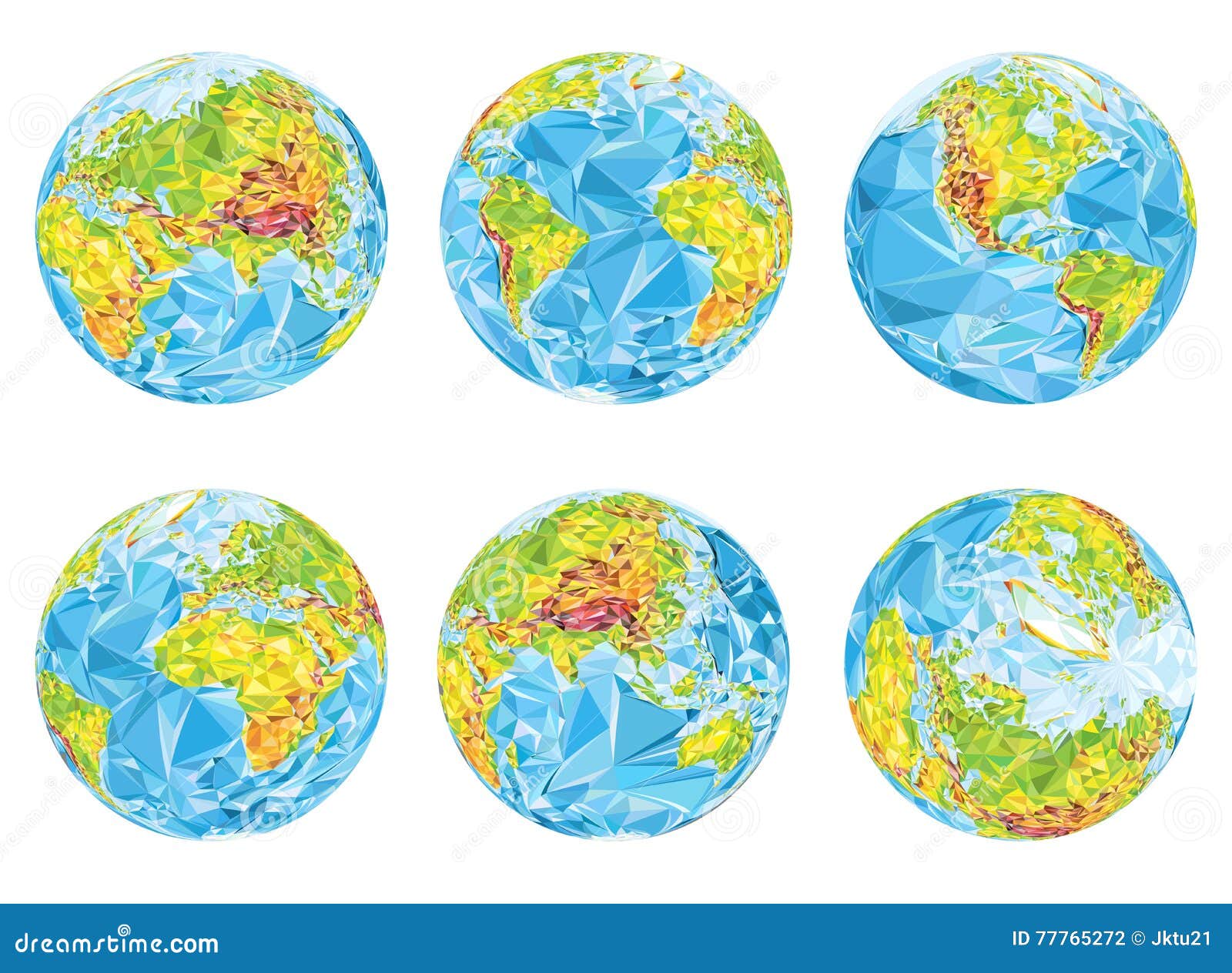 earth geographical globes in different positions