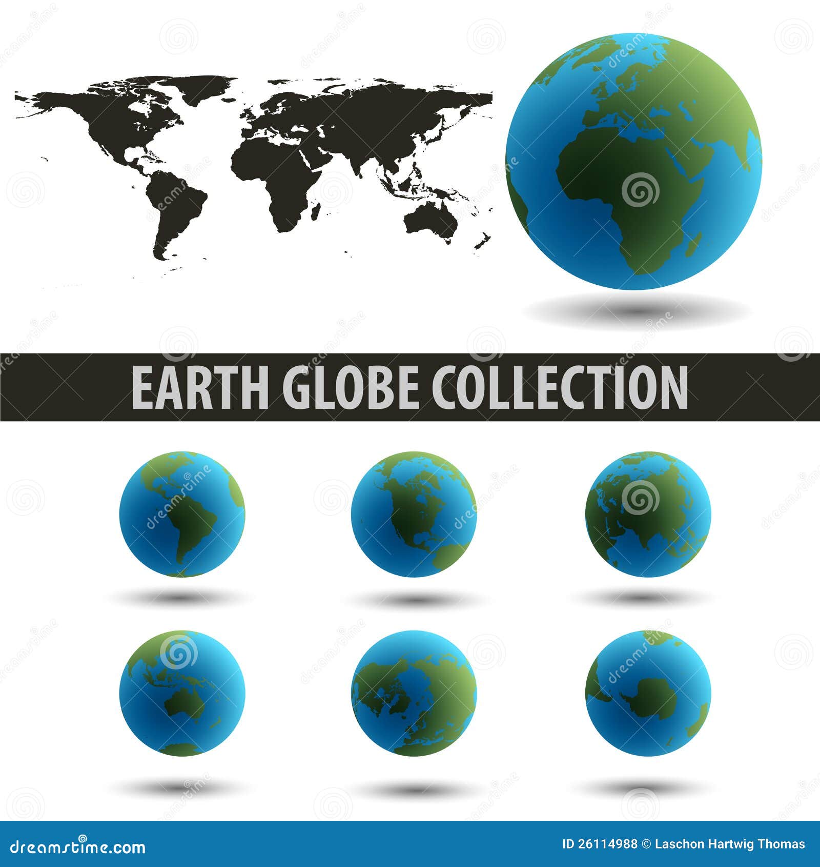 Earth Globe Collection stock vector. Illustration of south 26114988
