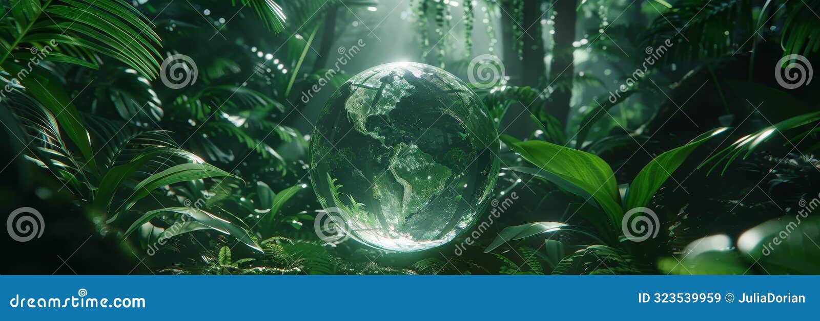 earth globe enveloped in lush greenery signifying environmental harmony and conservation