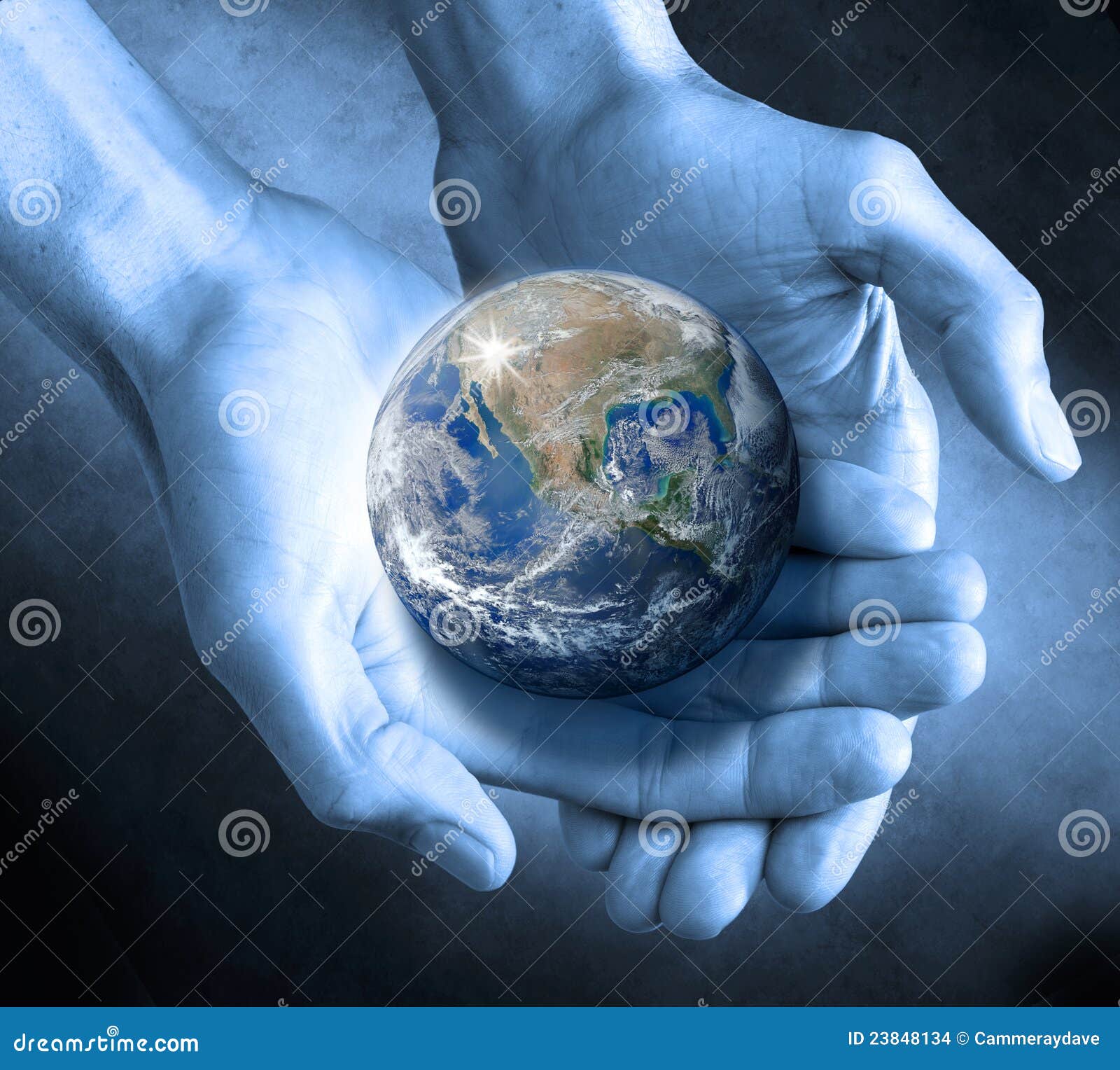 earth globe hands sustainable climate