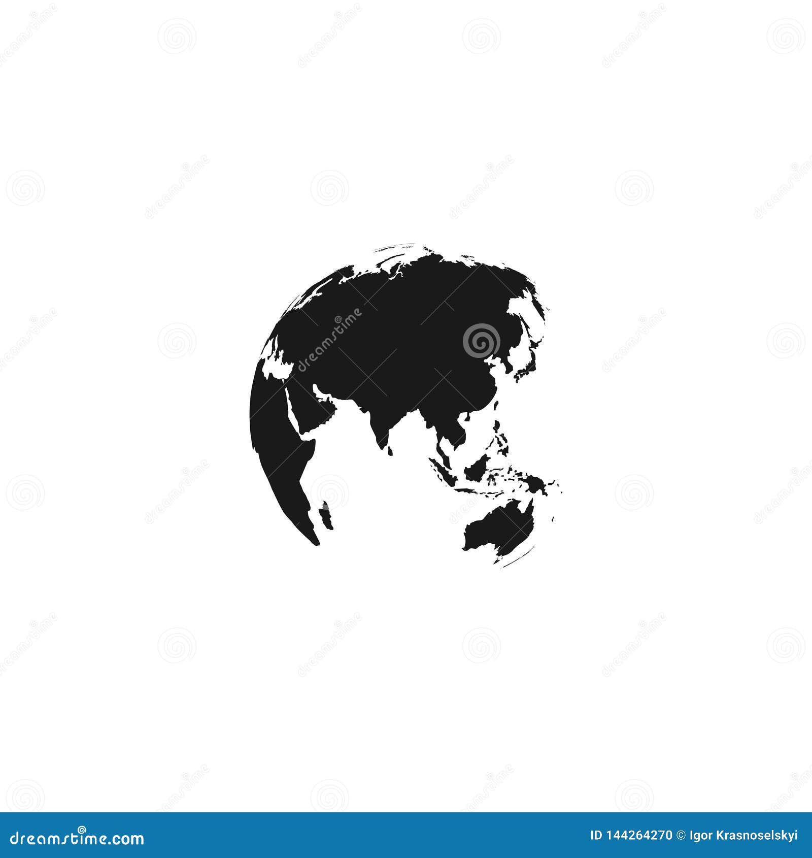Earth Globe Icon. Earth Globe Vector Icon. Black Earth Globe Vector