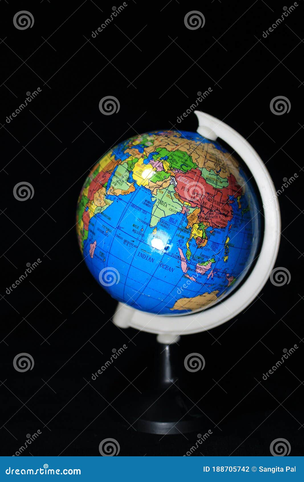 Earth Globe Isolated on a Black Background. Stock Photo Image of