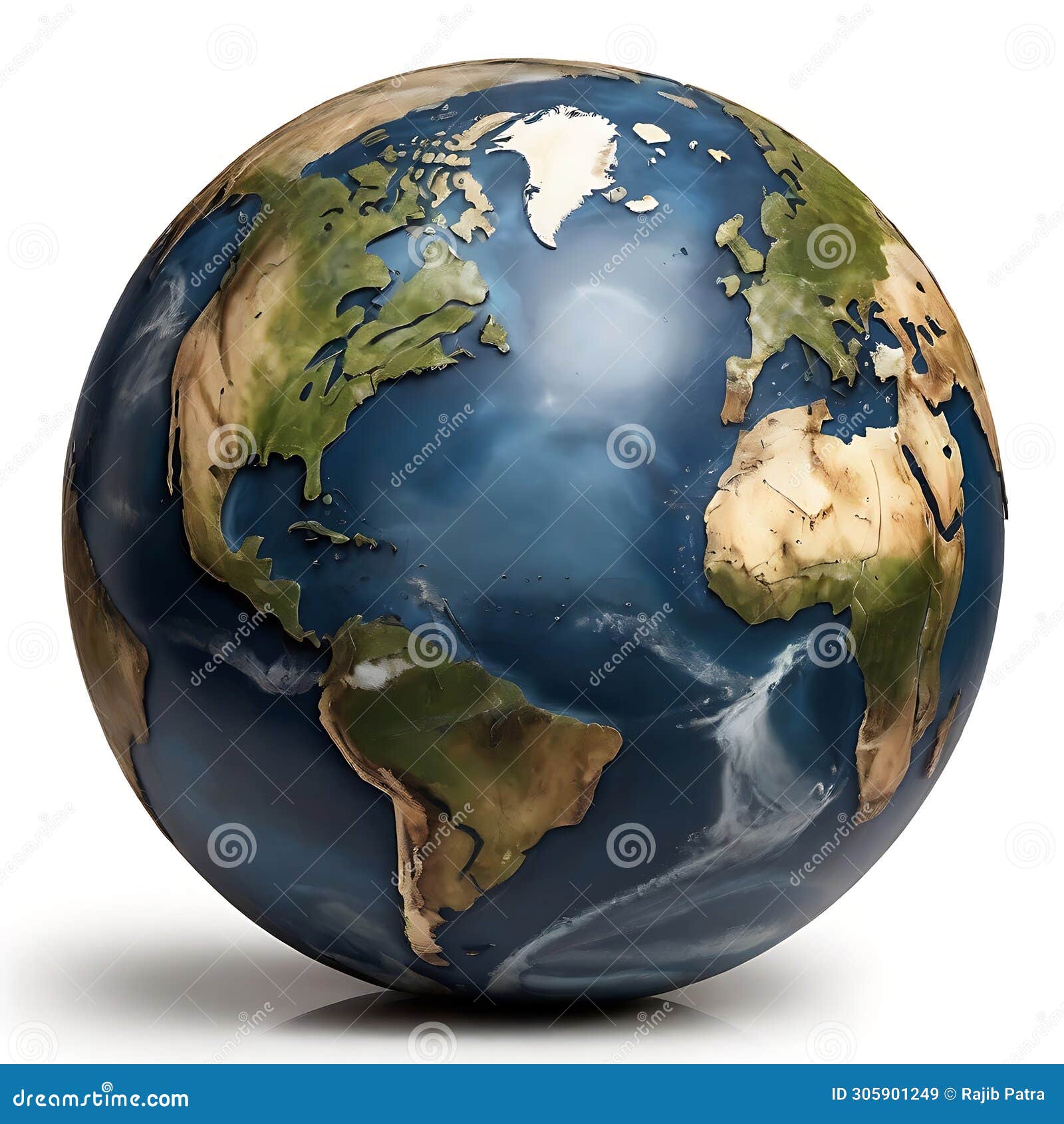 The Earth Globe Isolated on White Background Stock Illustration