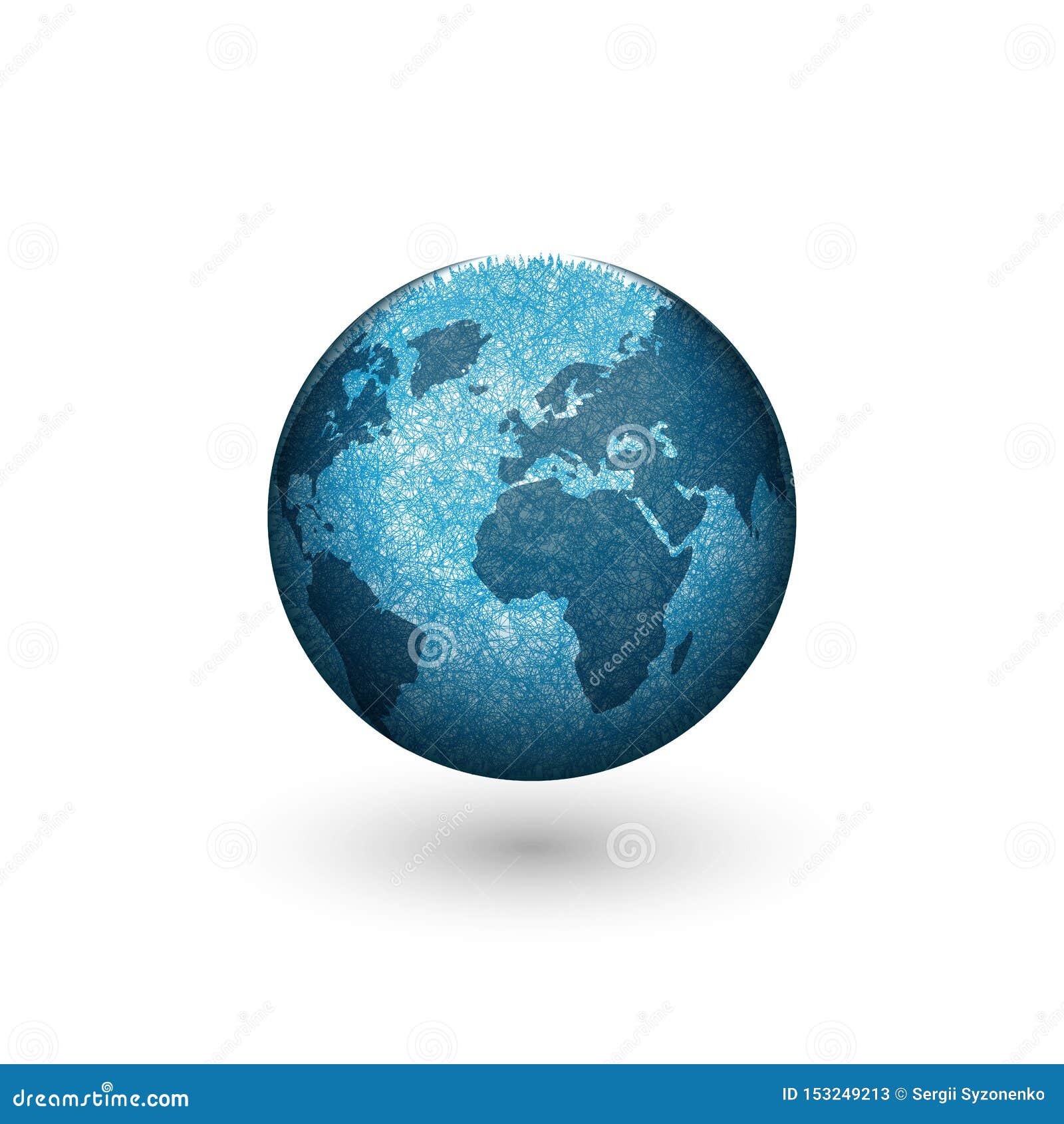 Earth Globe Logo Mockup Design, Creative 3d Shape Blue