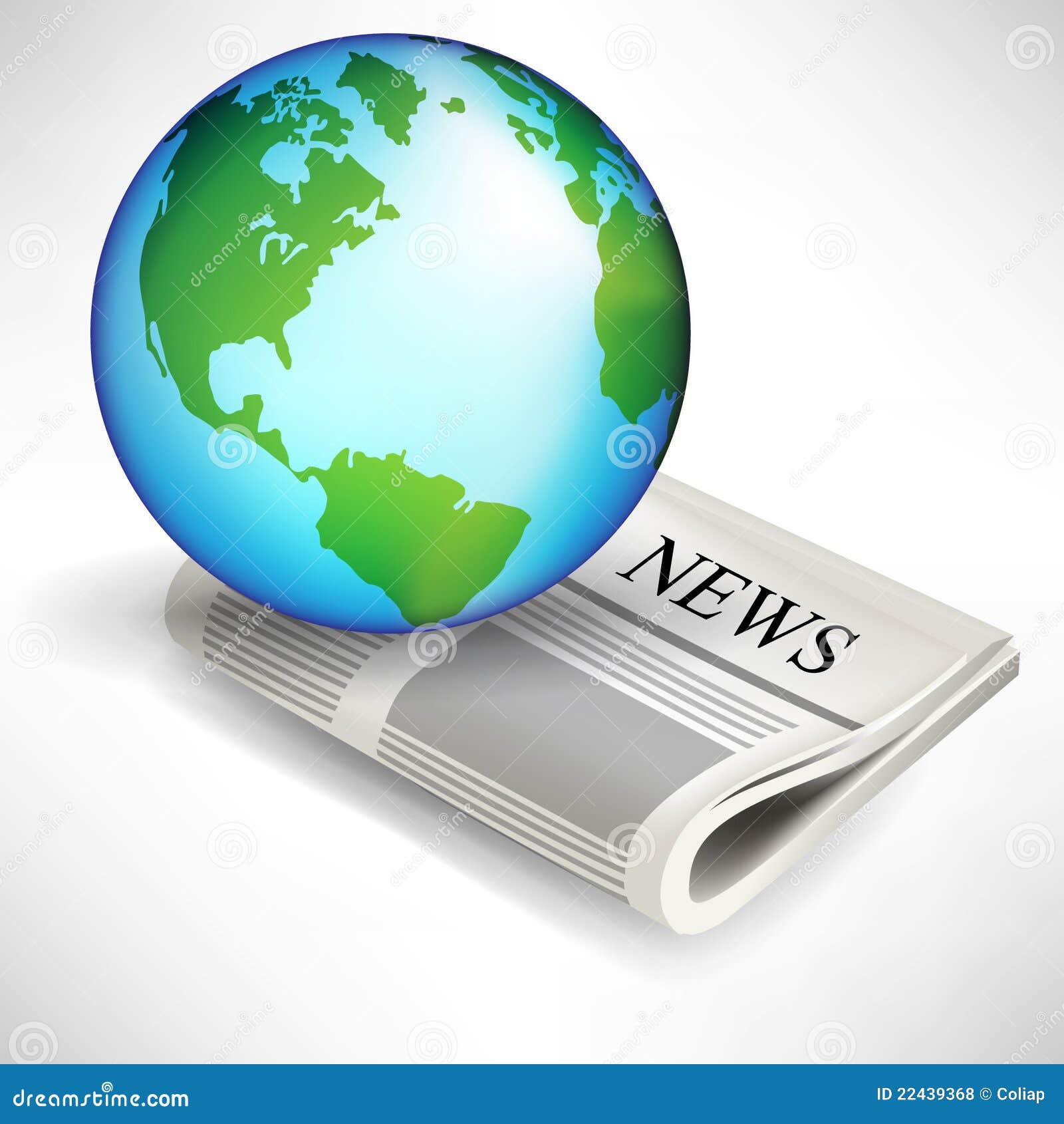 Earth globe and newspaper stock vector. Illustration of sphere 22439368