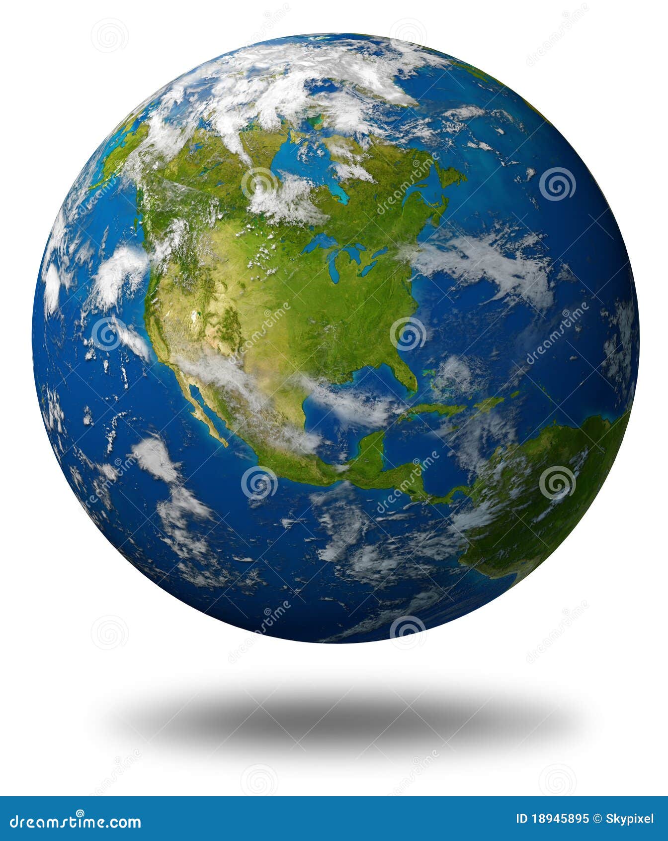 earth globe of north america