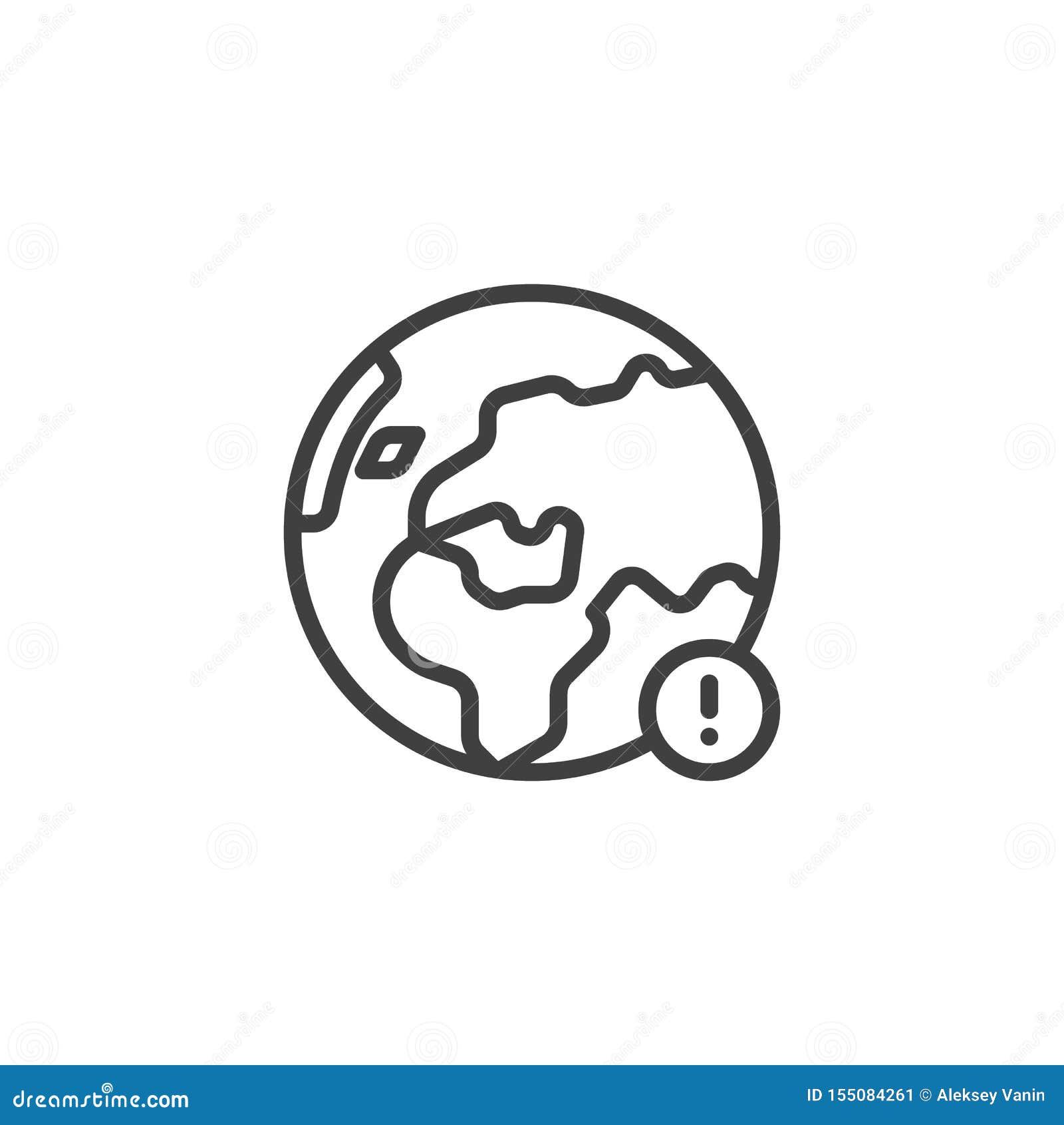 Earth Globe Notice Line Icon Stock Vector - Illustration of perfect ...