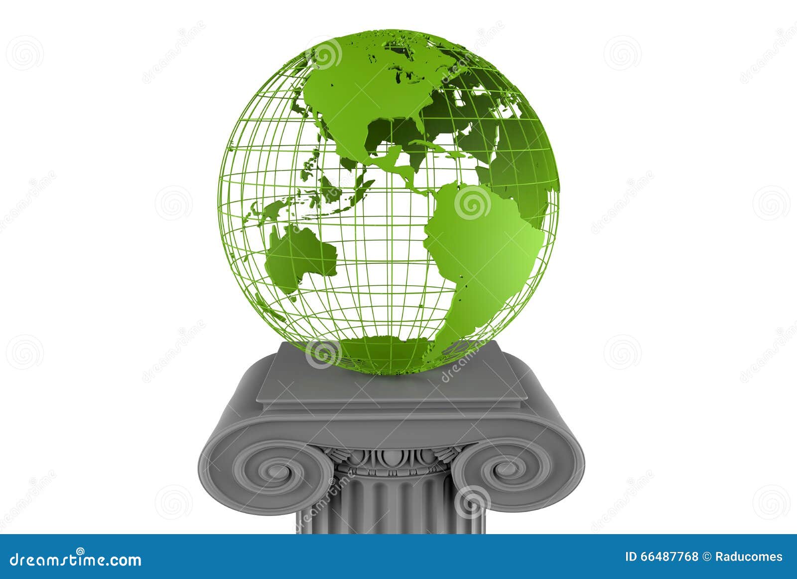 Earth globe on a pillar stock illustration. Illustration of maintain