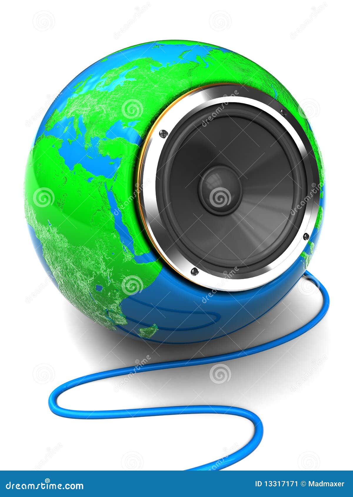 Earth Globe Speaker Stock Illustration. Illustration Of Music - 13317171