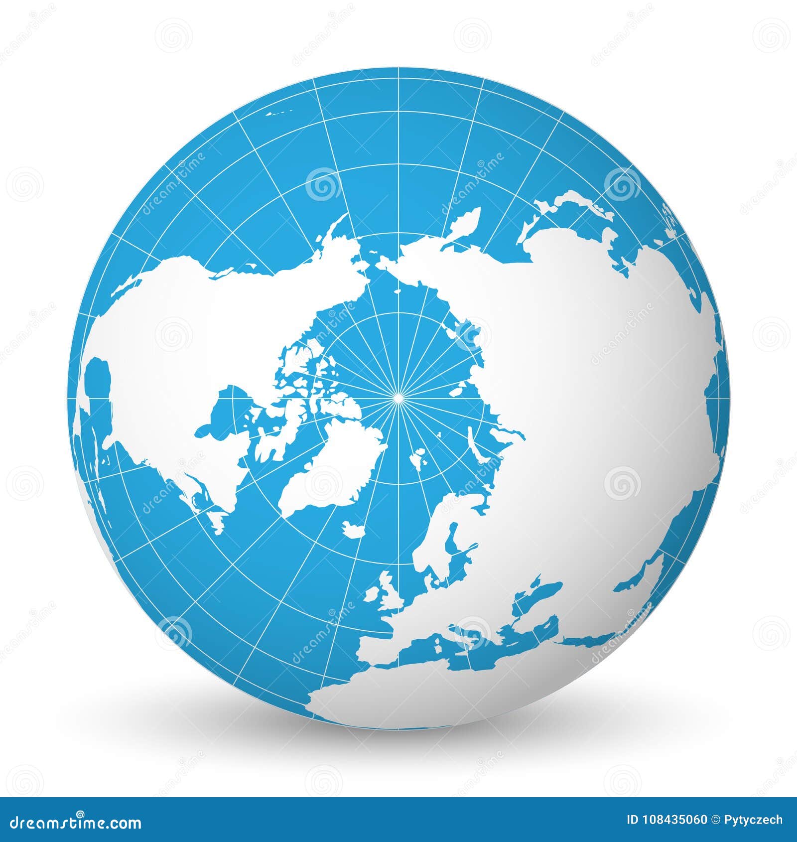 north pole on globe clipart