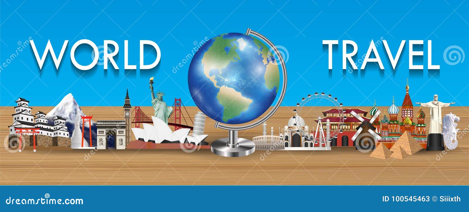 Earth Globe with World Travel Landmark Vector Editorial Stock Photo ...