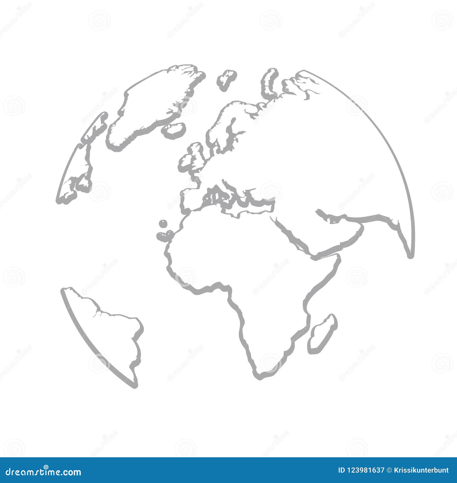 Earth Globes Simple Grey Drawing Stock Vector Illustration Of Flat Pictogram