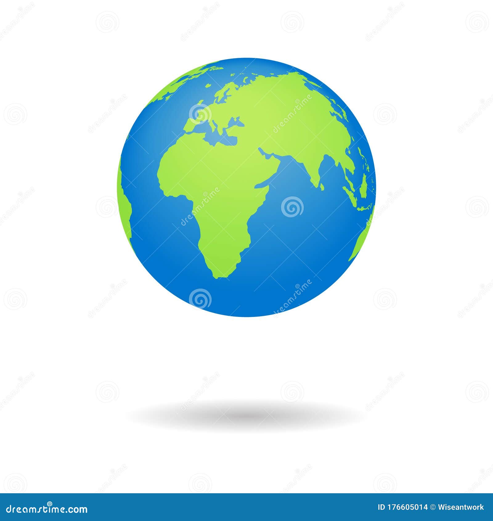 Earth Globus Map. 3D Globe World Symbol with Green Color Isolated on White Background. Individual Continents Stock Vector - Illustration of globus, india: 176605014