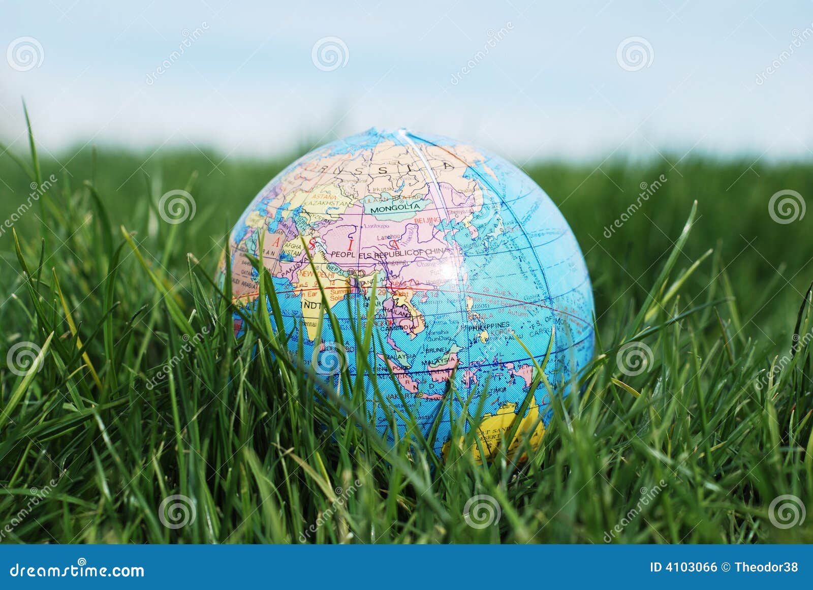 Earth on grass stock photo. Image of energy, world, earth 4103066