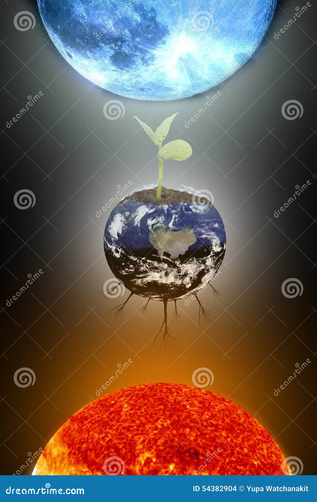 Premium Vector | Earth day half earth with nature illustration