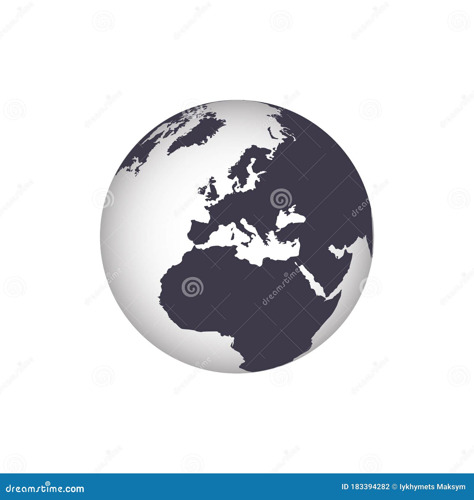 Earth Icon. Vector Globe with a Gradient World Map Isolate on White  Background. Stock Vector - Illustration of blue, protect: 183394282