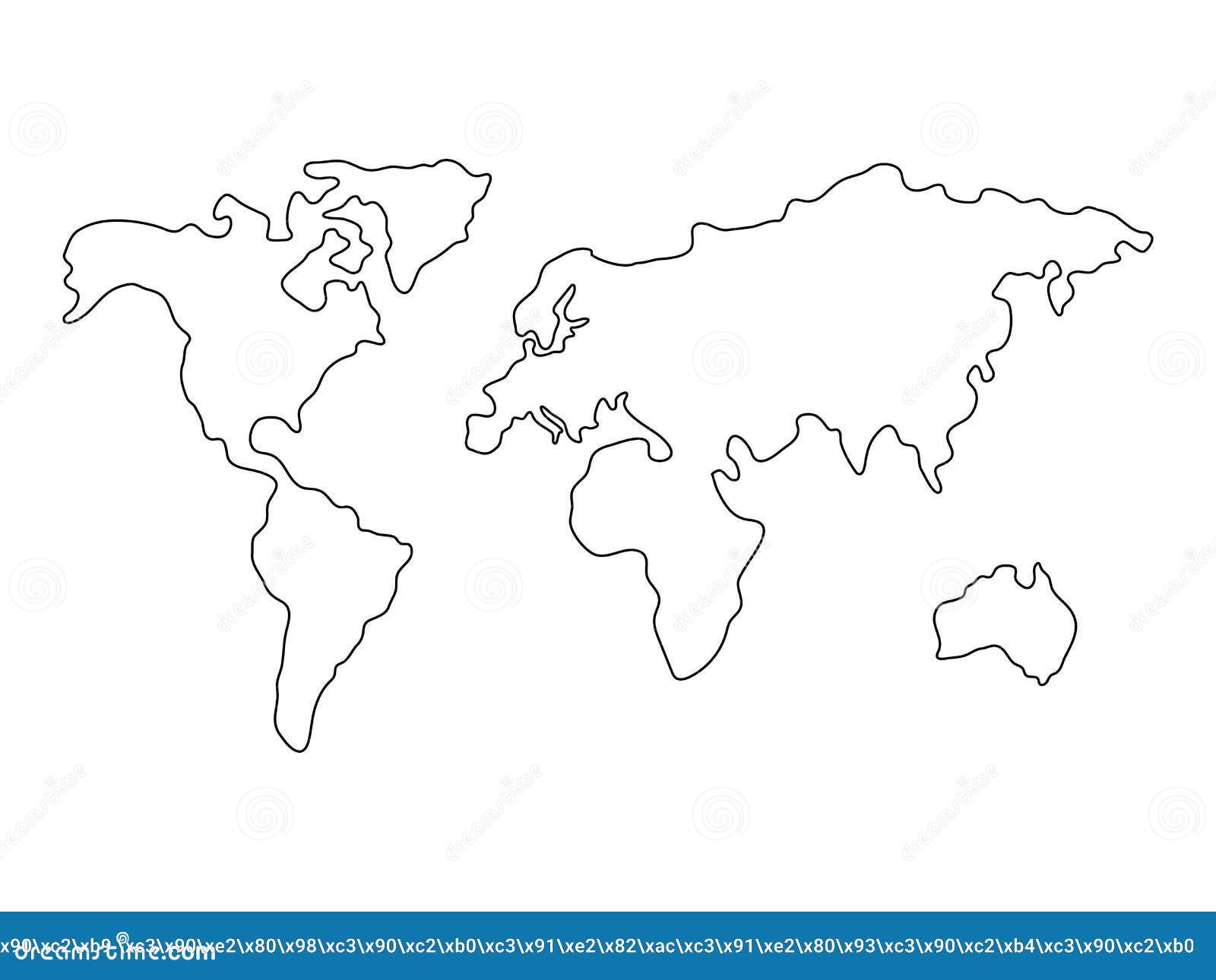 Earth line continents stock illustration. Illustration of line - 257296644
