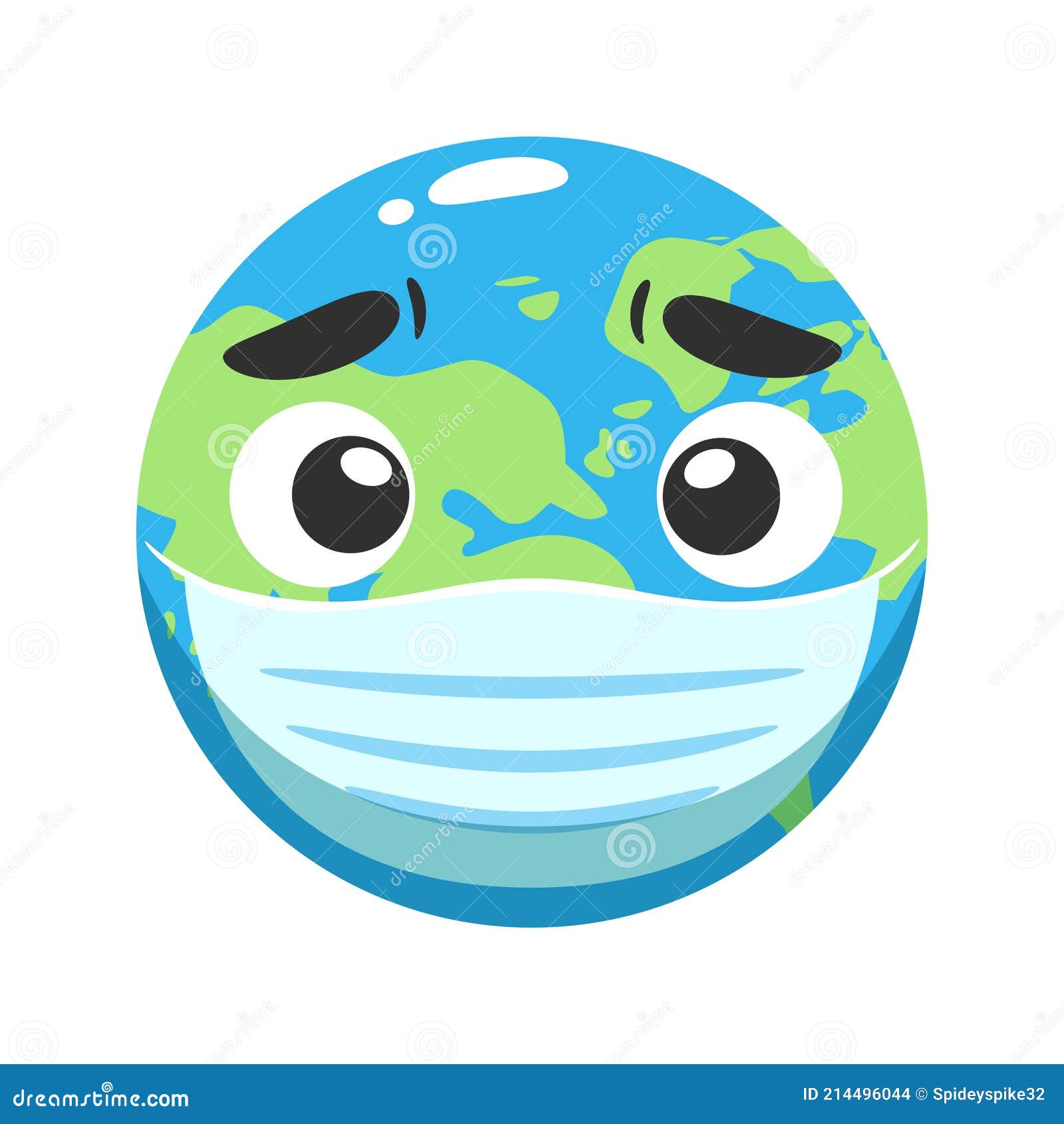 The Earth with the Mask. Isolated Vector Illustration Stock Vector