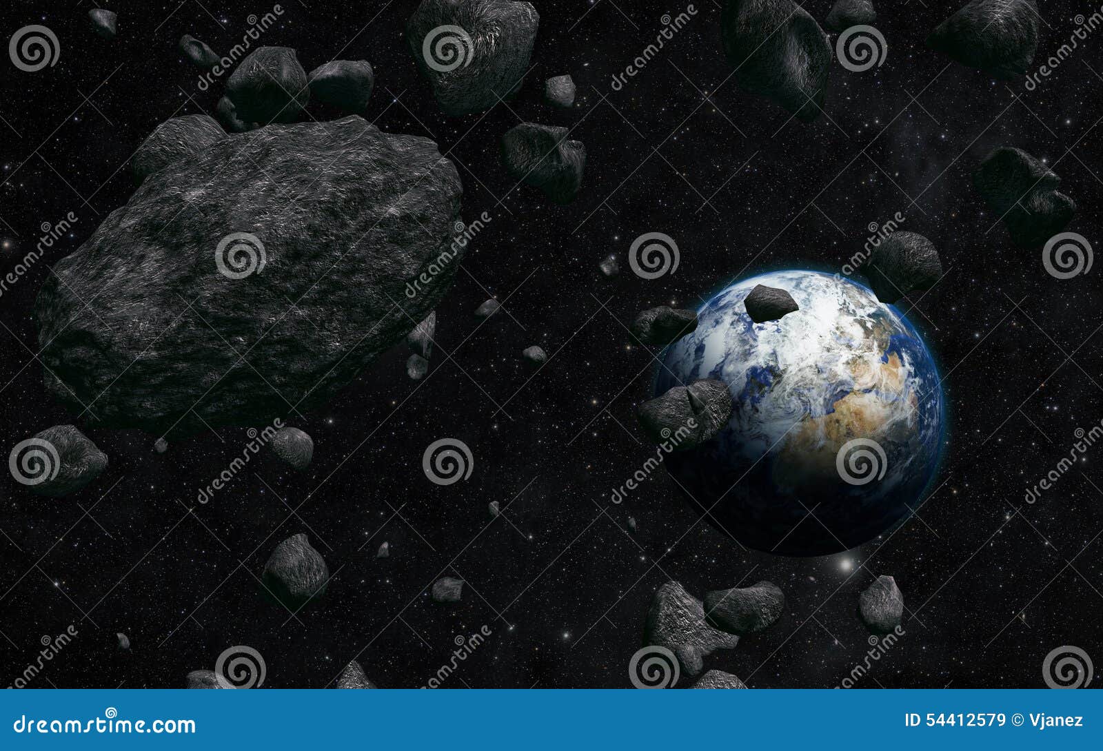 earth and meteorite
