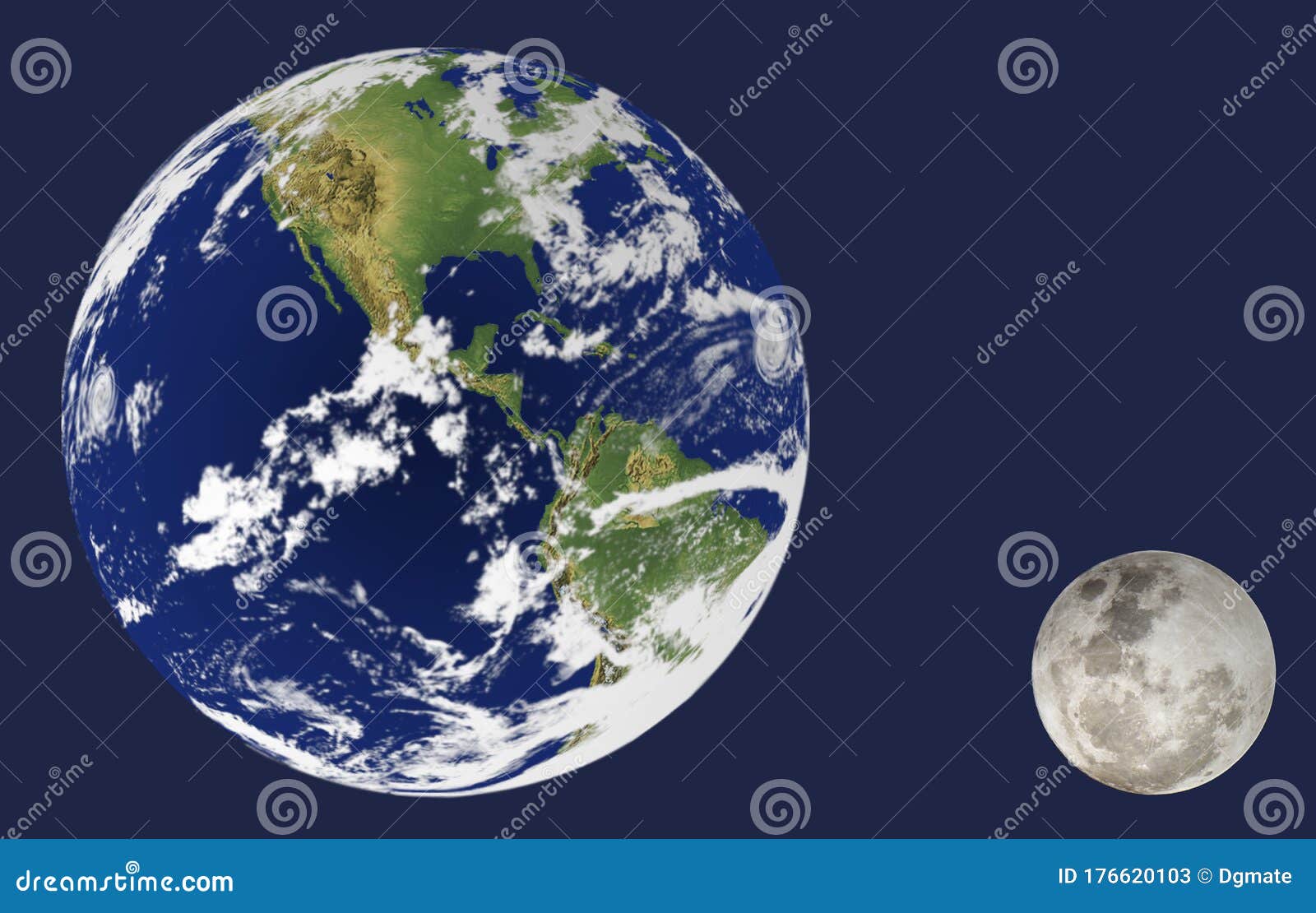 earth and moon, relative sizes