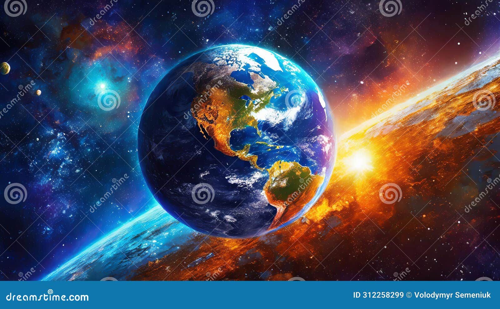 Earth Part Of The Solar System Moving Through Outer Space Stock Earth Part Of The Solar System Moving Through Outer Space Stock