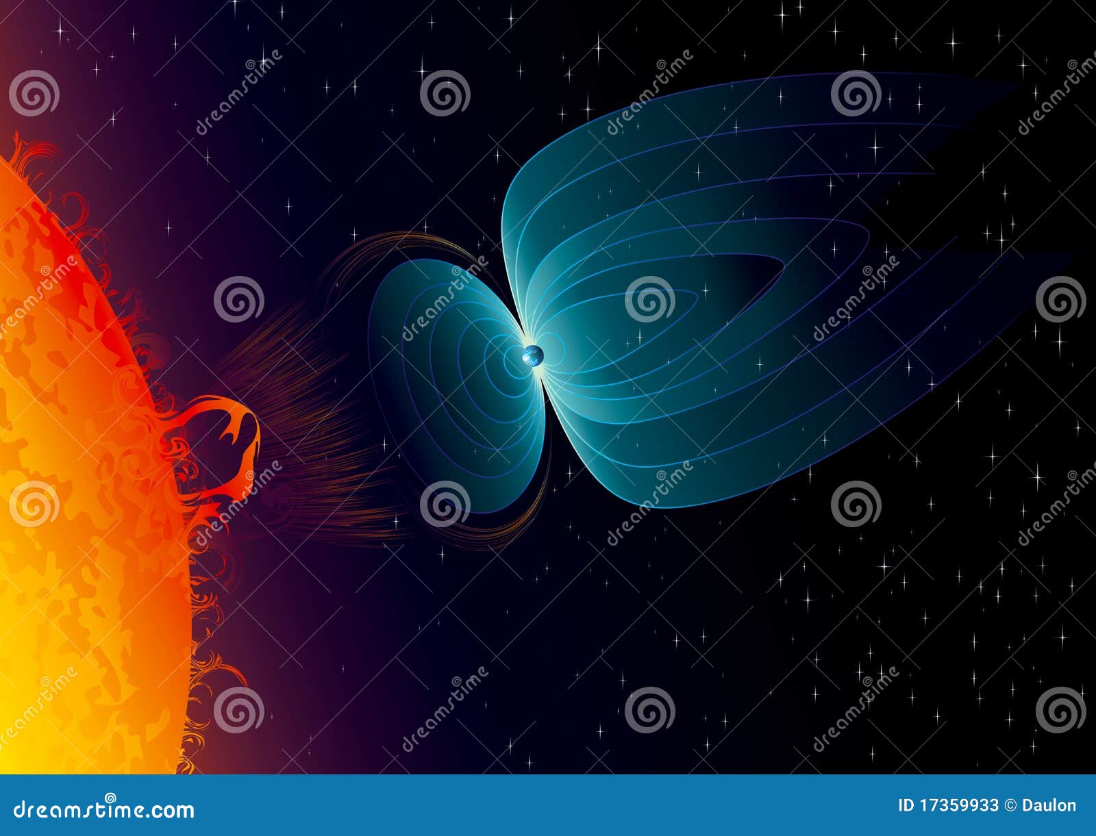 Earth's Field And Solar Wind Stock Photos Image 17359933