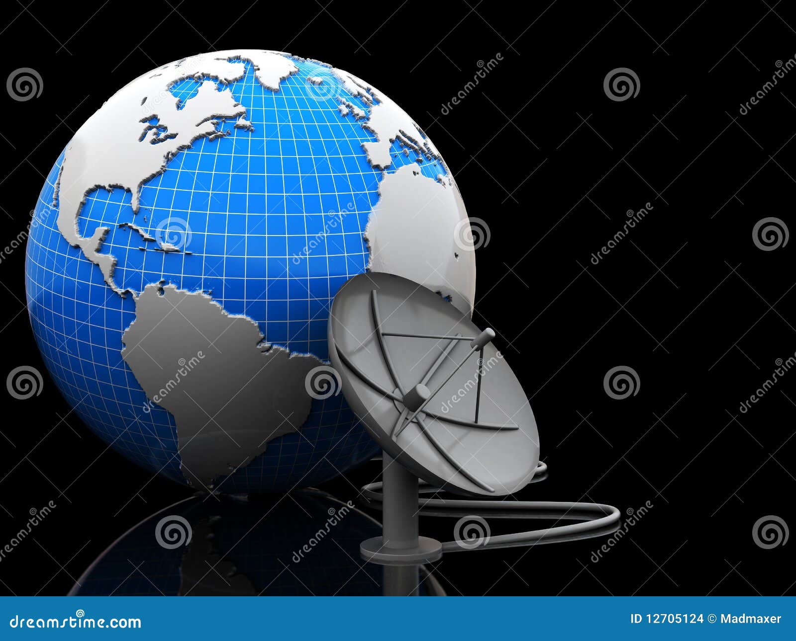 Earth and Satellite Antenna Stock Illustration Illustration of