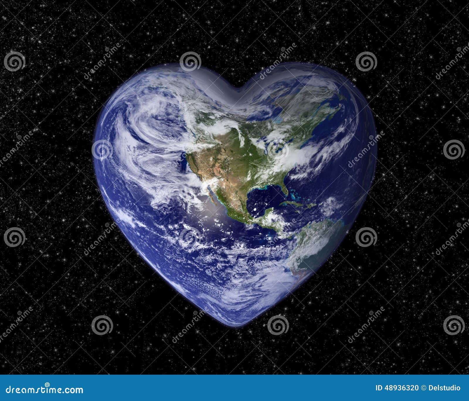 the earth in the  of a heart