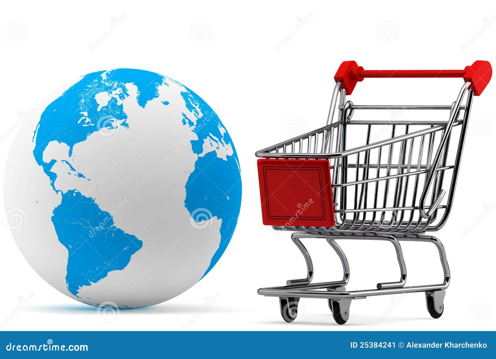 Earth with a Shopping cart stock image. Image of globe 25384241