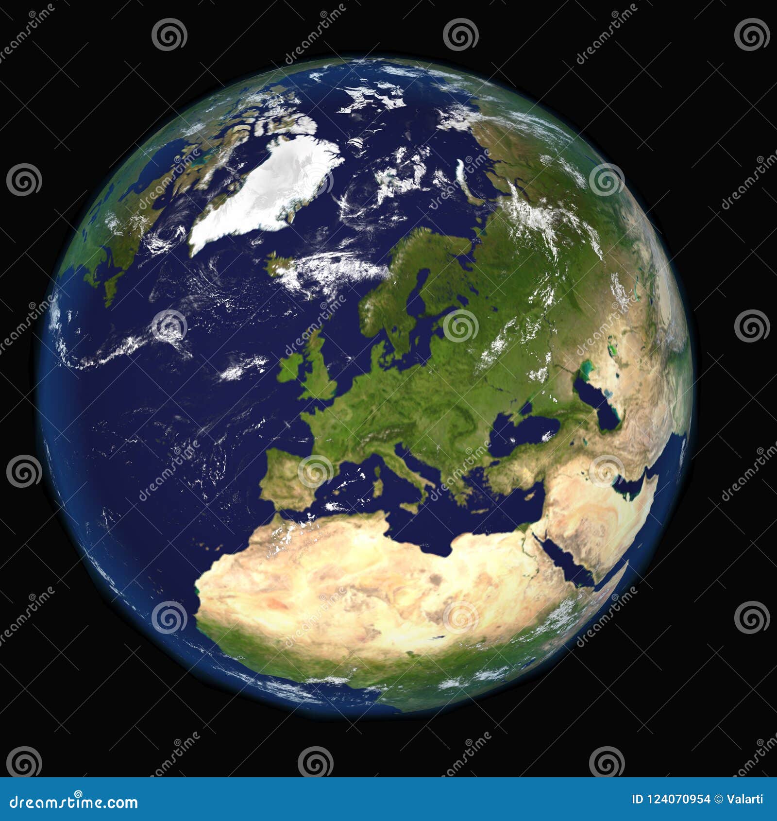 the earth from space showing europe and africa. extremely detailed image, including s furnished by nasa. other orientations