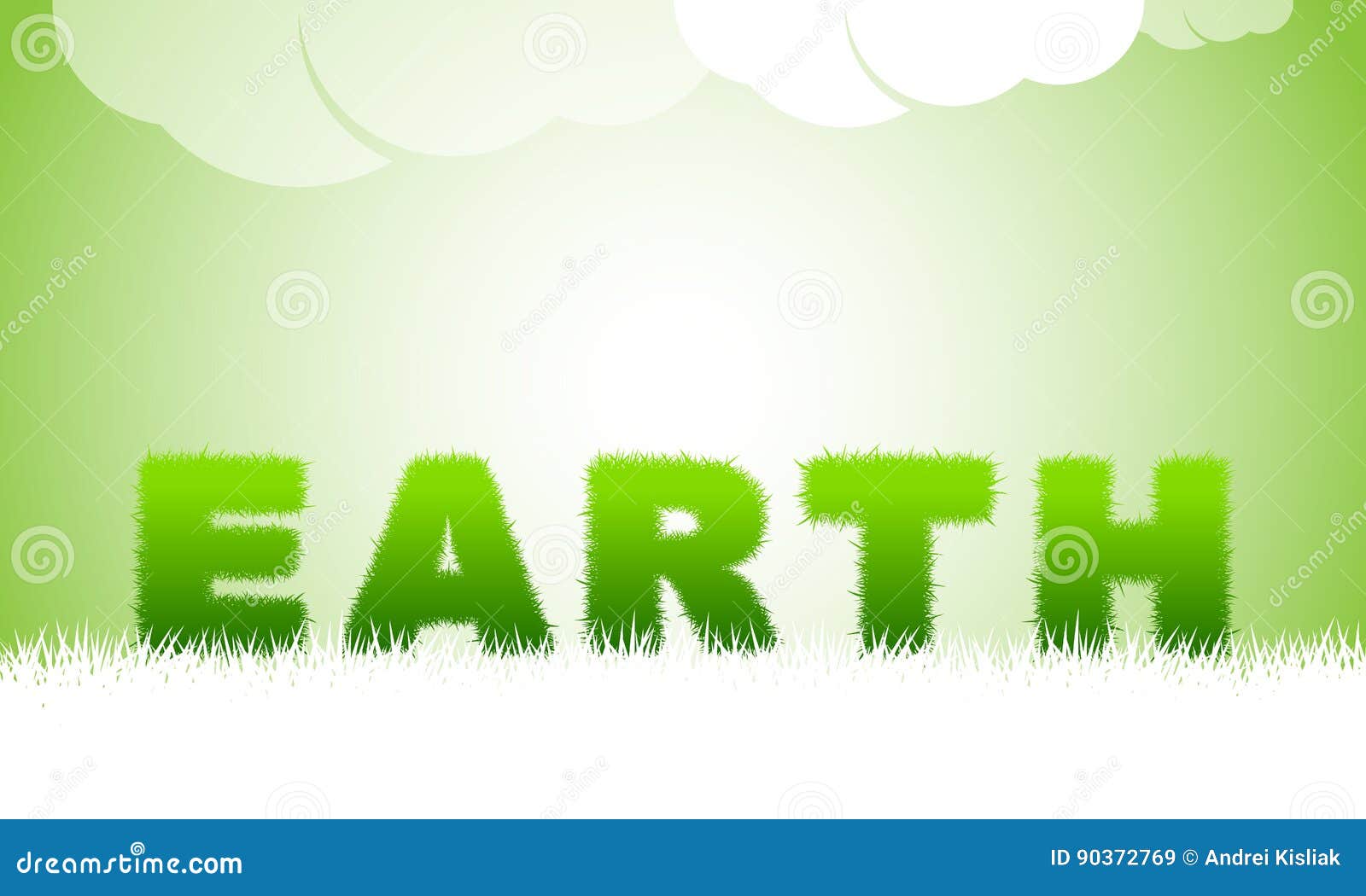Earth Title by Green Grass. Stock Vector Illustration of light, life