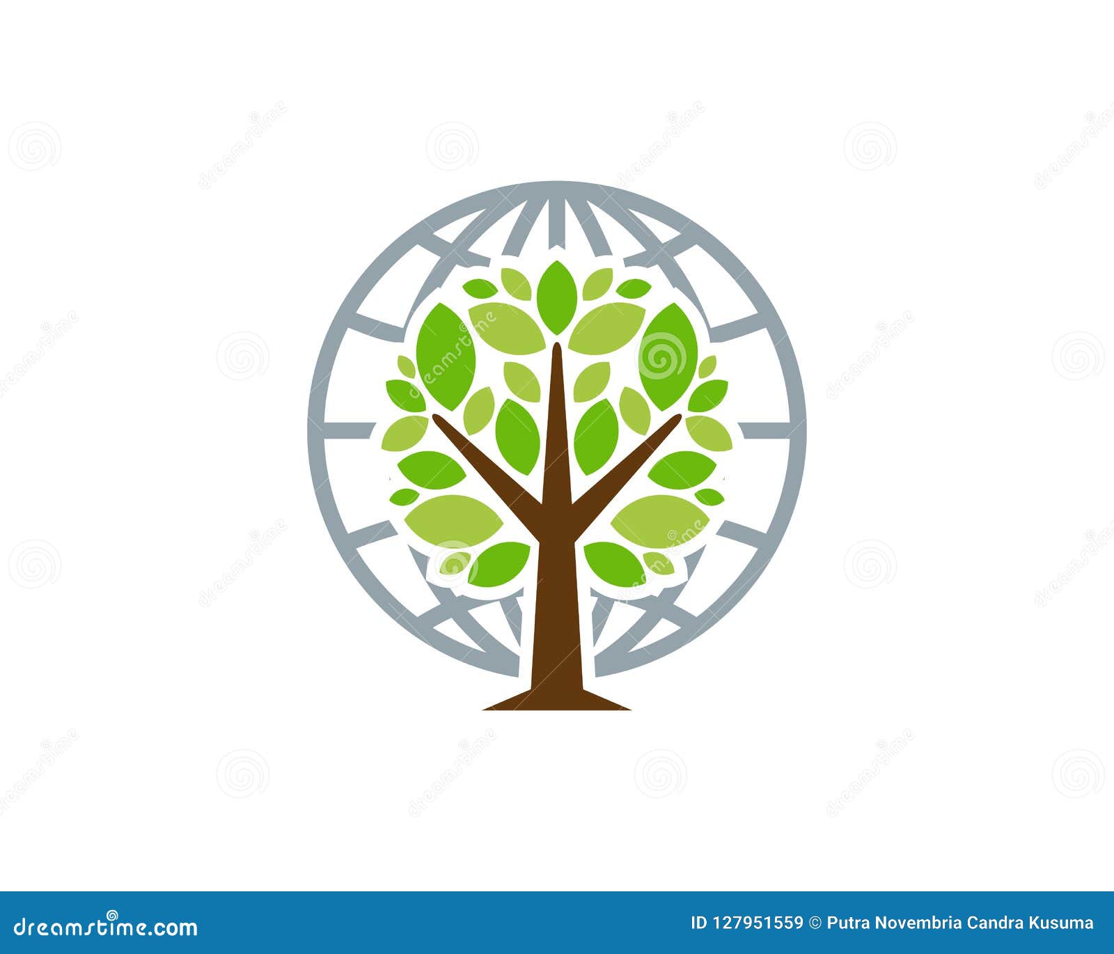 Earth Tree Logo Icon Design Stock Vector Illustration Of