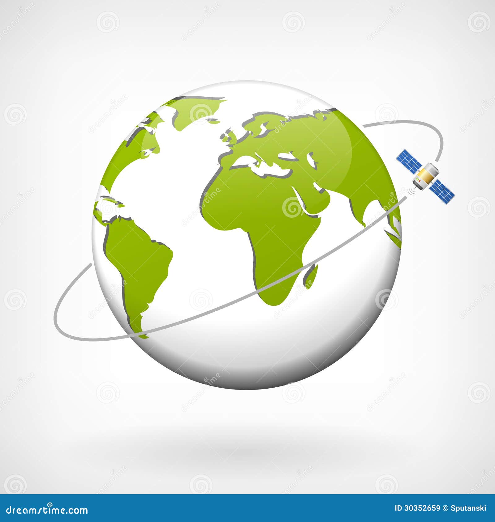 Earth Vector Icon Width Satellite Stock Vector Illustration of