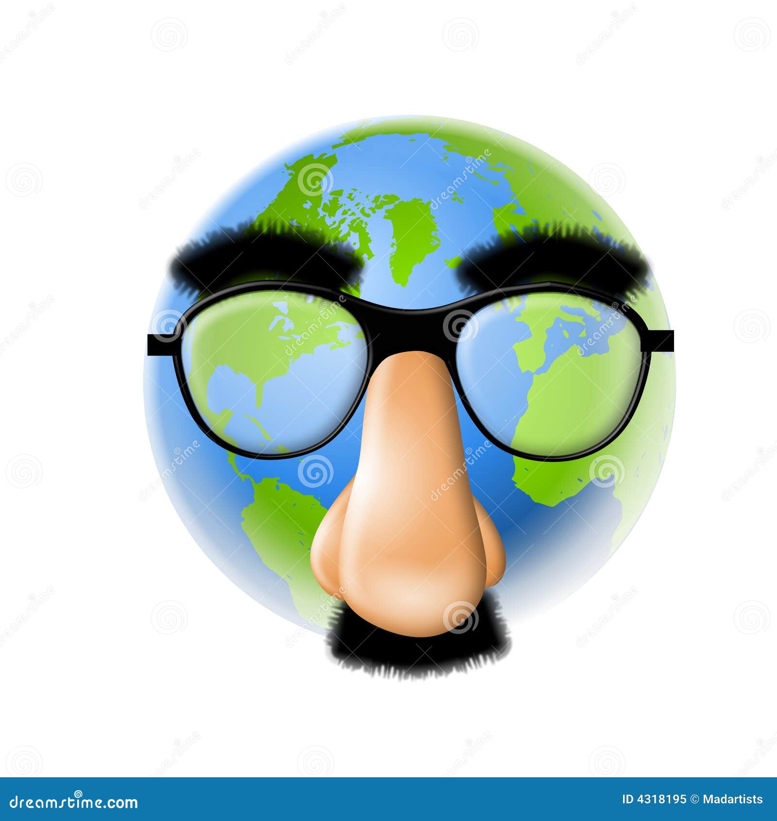 Earth Wearing Funny Face Mask Stock Illustration - Illustration of face,  clipart: 4318195