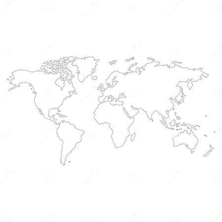 The Earth, World Map on White Background. Vector Illustration Stock ...