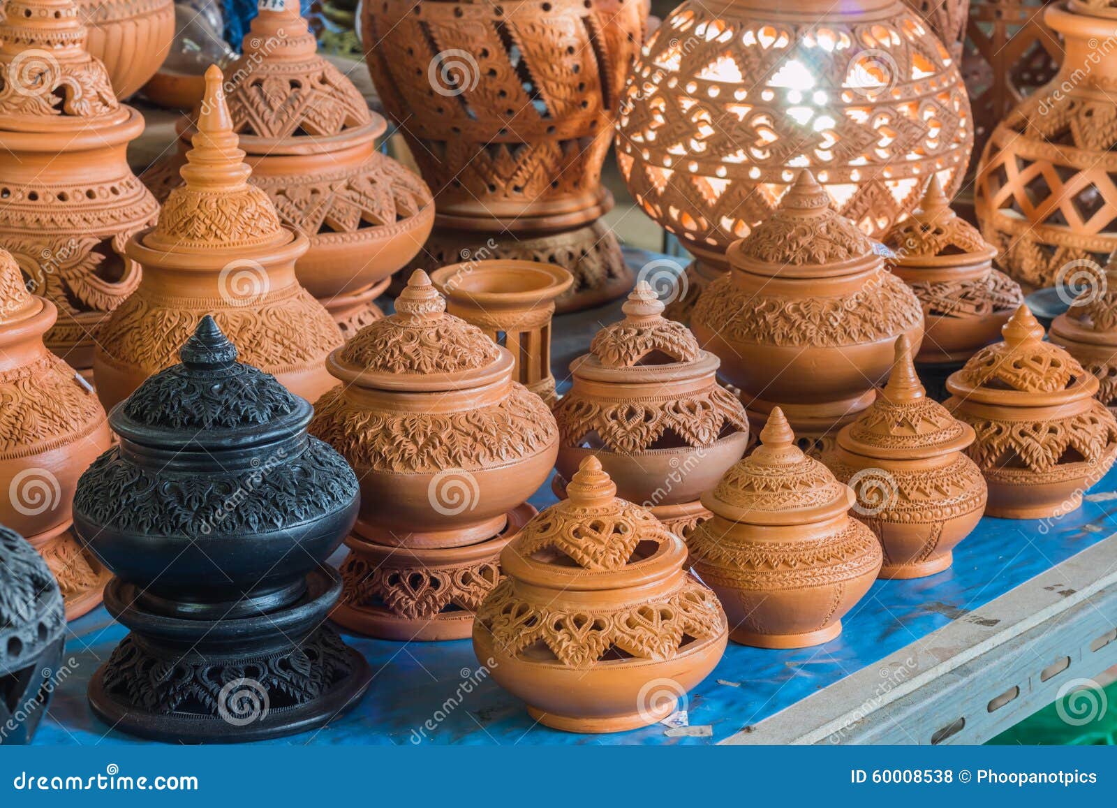 The earthenware stock photo. Image of cover, decor, striped 60008538