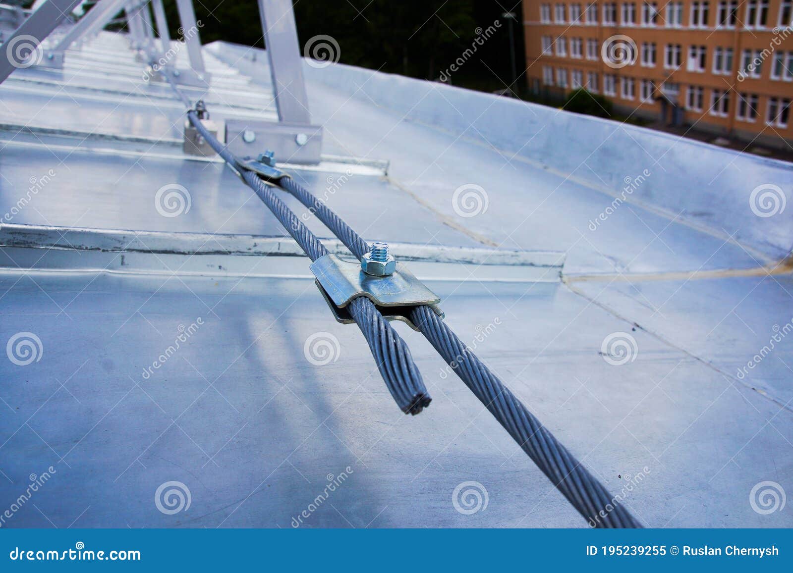 Earthing of the Roof of the Building Stock Image Image of system