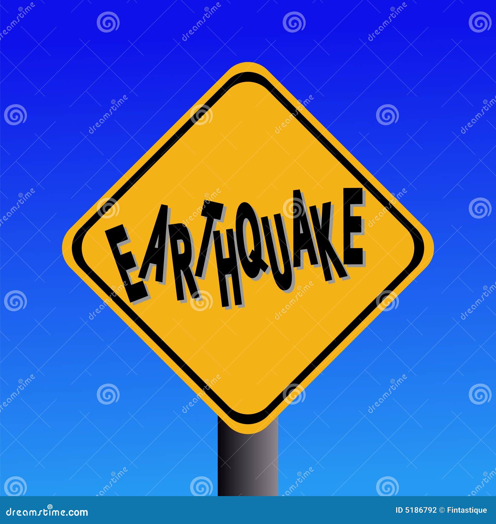Earthquake hazard sign stock vector. Illustration of disaster - 5186792